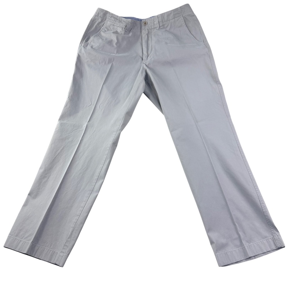 J.Crew Classic Chino Pants Men 35x30 Gray Regular Fit Cotton Flat Front Academia